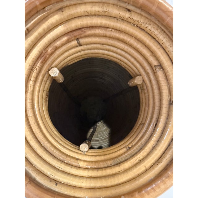 Vintage Large Rattan Umbrella Stand For Sale In Miami - Image 6 of 9