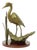 Hollywood Regency Brass Heron Statue on Wooden Base, 1970s For Sale