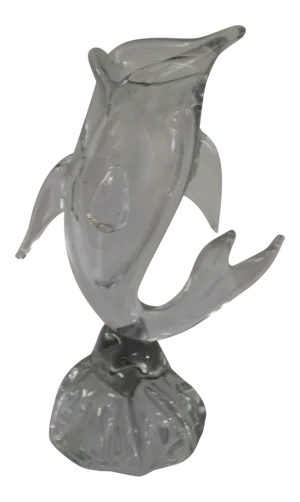 Italian Mouth Blown Clear Fish Vase