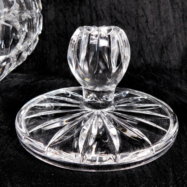 1950s Unmarked Large Cut Crystal Biscuit Jar With Lid For Sale - Image 4 of 5