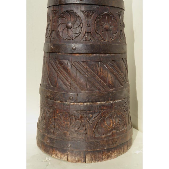 Umbrella Stand in Brass and Walnut, France, 1890s For Sale - Image 6 of 7