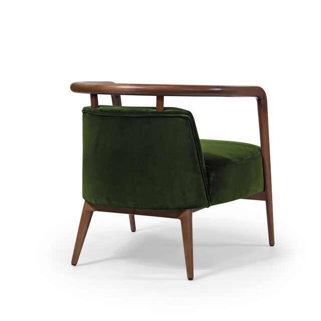 Essex Green Velvet Armchair by Javier Gomez For Sale - Image 4 of 7