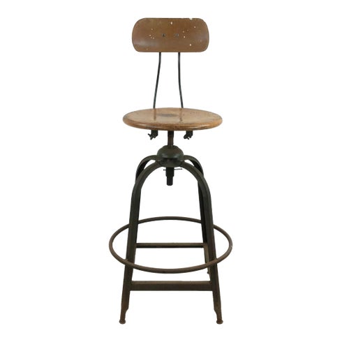 Mid Century Industrial Swivel Stool