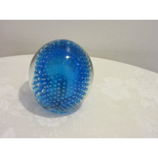 1970s Vintage Handblown Glass Paperweight For Sale - Image 4 of 5