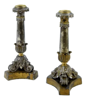 Early 19th Century Empire Candle Holders, Set of 2
