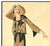 1933 Pair-Original French Watercolor Fashion Drawings-American West Cowgirl, Matted For Sale In New York - Image 6 of 7