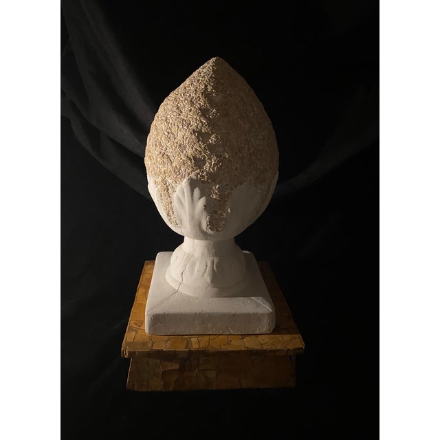Mid 20th Century A Cast Stone Decorative Finial Resembling a Pineapple or Artichoke. 17” Height , Solid For Sale - Image 11 of 12