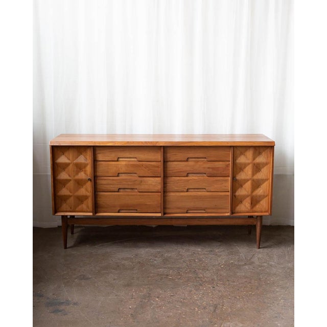 1950s Butternut Diamond-Front Sideboard by Salvatore Bevelacque, Attributed For Sale - Image 13 of 15