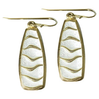 Gilded Enamel Earrings From David Andersen, Set of 2 For Sale