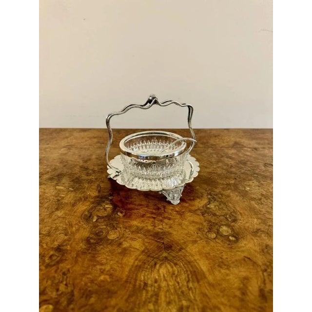 Antique Edwardian Silver Plated Jam Pot and Spoon, 1900, Set of 2 For Sale - Image 3 of 6