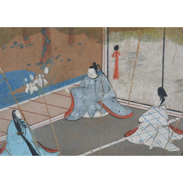 Gold Set of Two Framed 19th Century Japanese Fans For Sale - Image 8 of 11