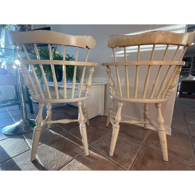 American Vintage Ethan Allen Comb Chairs For Sale - Image 3 of 12