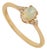Natural Oval Cabochon Opal Ring With Trio Diamonds in 14k Yellow Gold Size 5 For Sale