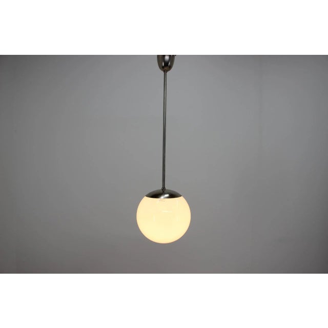 Metal Bauhaus-Style Ceiling Lamp from Kandem Leuchten, 1930s, in Very Good conditions. Designed 1920 to 1949 European Plug...