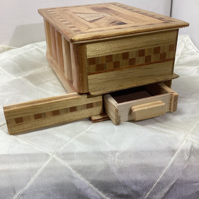 Modern Vintage Puzzle Box With Inlaid Wooden Pyramid For Sale - Image 3 of 13
