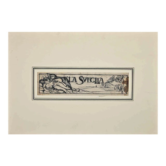 Gabriele Galantara, The Wake Up, Drawing, 1910 For Sale