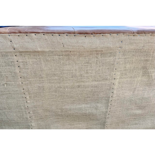 Vintage Distressed Leather Chesterfield Sofa | Made in Canada | Camel Brown | Circa 1990s For Sale - Image 18 of 18