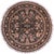 Shabby Chic Floral 1990's Pak-Persian Black/Black Wool Round Rug - 8'1'' X 8'5'' For Sale - Image 9 of 9