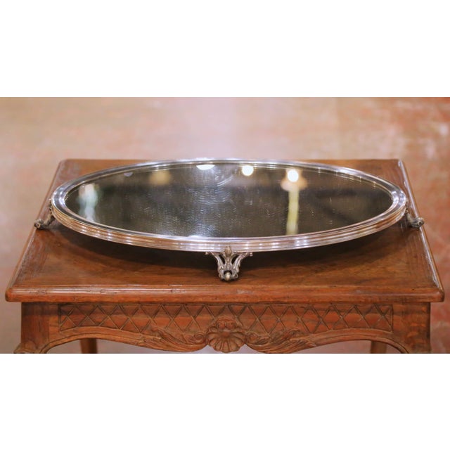 19th Century French Louis XVI Silvered Bronze Surtout De Table Stamped Baccarat For Sale - Image 4 of 8