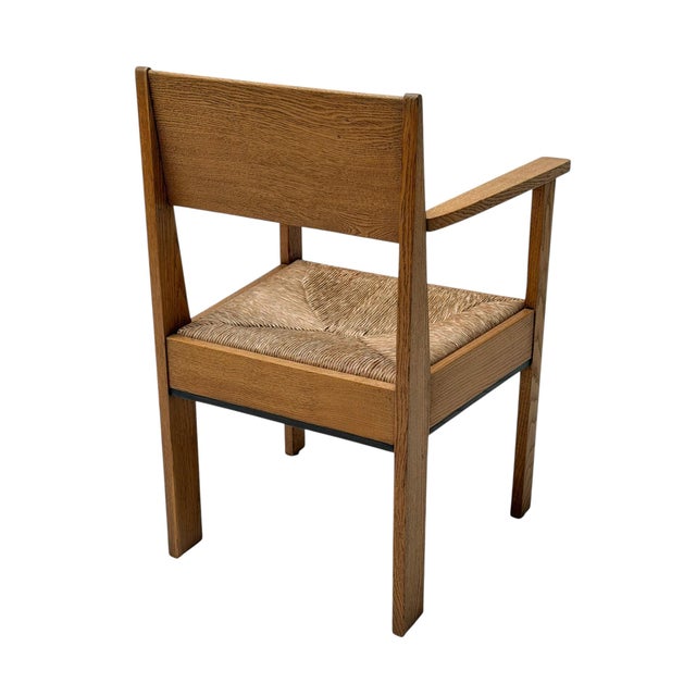 Art Deco Dutch Oak Armchair by J.A. Muntendam for L.O.V. Oosterbeek, 1920s For Sale - Image 3 of 12