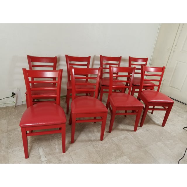 Red Dining Chairs - set of 8 For Sale - Image 13 of 13