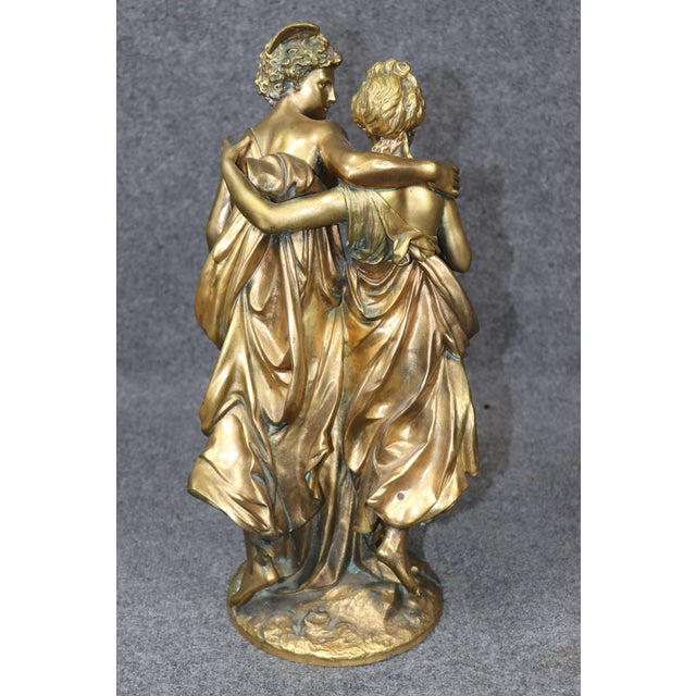 Signed Jean- Louis Gregoire Neoclassical Bronze Statue of Mercury & Pandora For Sale - Image 12 of 13