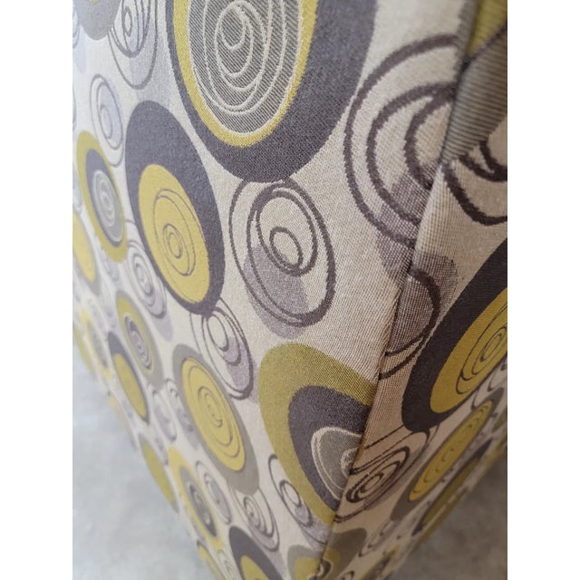 Brown Vintage Postmodern Curved Back Patterned Upholstered Sectional Sofa by Carson's For Sale - Image 8 of 9