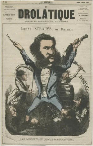 Durandeau, Caricature Illustration of Johann Straus II, 1867, Print