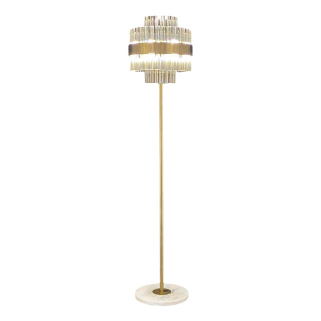 Collection Venere Floor Lamp in Metal and Crystal by Jago For Sale