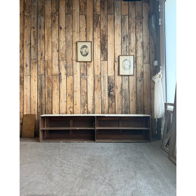 Vintage Patinated Cabinet with Sliding Doors, 1940s For Sale - Image 16 of 18