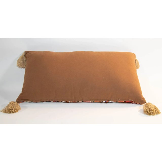 Vintage Pillow in Colorful Embroidered Fabric Patchwork Rajasthan India For Sale - Image 9 of 12