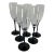 Vintage French Black Stem Wine Glasses - Set of 6 For Sale