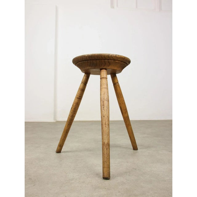 Vintage Brown Wooden Stool For Sale - Image 3 of 11