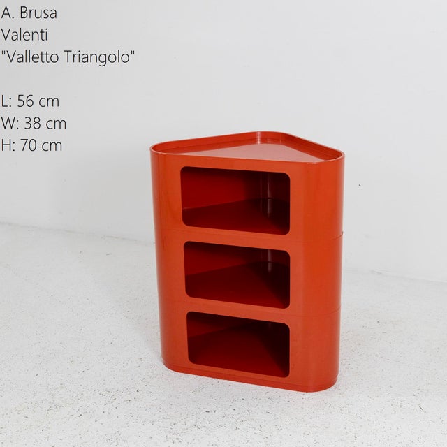 Plastic Valletto Triangolo Storage Unit from Valenti, 1970s For Sale - Image 7 of 7