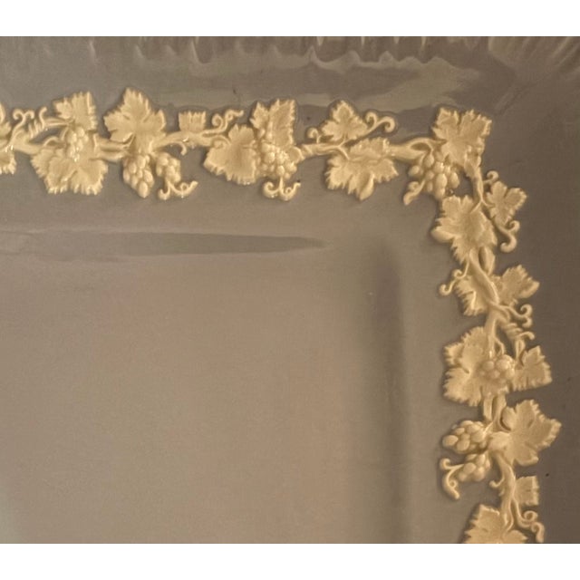 Wedgwood Vintage Wedgwood Embossed Queensware Square Handled Cake Plate For Sale - Image 4 of 7