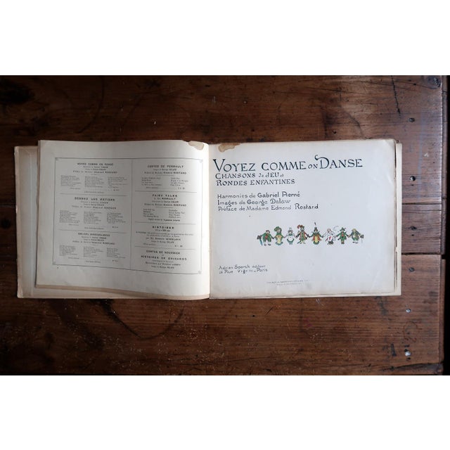 Paper Antique French Illustrated Children's Music Book "Voyez Comme on Danse", Gabriel Pierné, c.1920 For Sale - Image 7 of 11