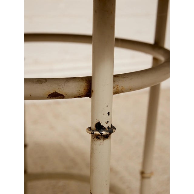 Vintage Bamboo-Style Metal Stool For Sale - Image 9 of 9