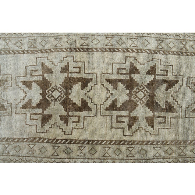 1970s Vintage Handmade Wool Cotton Beige Runner Rug For Sale - Image 9 of 11