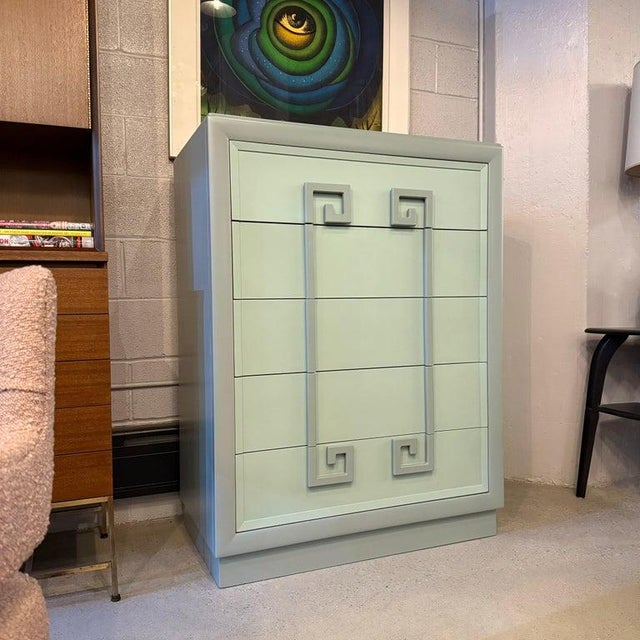 1940s 1940s Hollywood Regency Mandarin Greek Key Highboy Dresser by Kittinger For Sale - Image 5 of 12