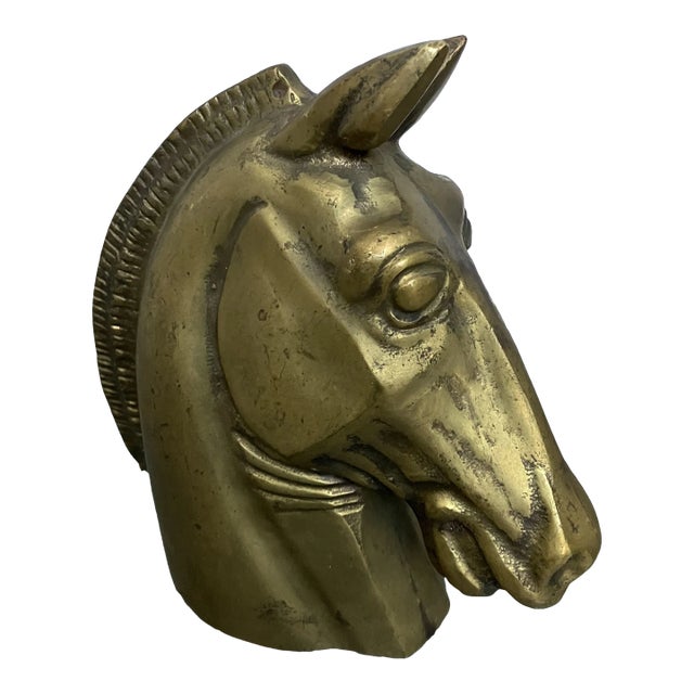 1970’s Vintage Brass/Bronze Horse Head Sculpture For Sale