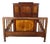 Antique Edwardian Neoclassical Style Mahogany Fruitwood Inlaid Bed Frame For Sale