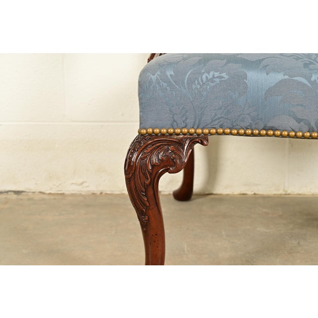 Kittinger Chippendale Carved Mahogany Open Arm Library Chair For Sale - Image 9 of 16