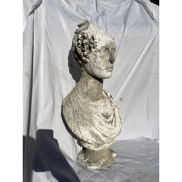 Antique Plaster Female Bust Sculpture For Sale - Image 6 of 9