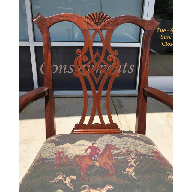 Set of 10 1940s Flamed Mahogany Chippendale Style Dining Chairs For Sale In Raleigh - Image 6 of 12