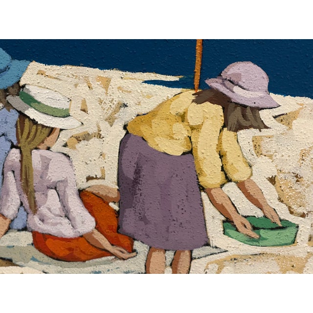 1970s Original 20 Th C Modern Coastal Art Painting on Board Signef For Sale - Image 5 of 7