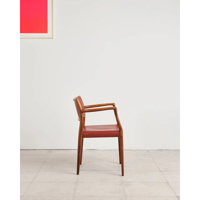 Wood Armchair Model 65 with Leather Upholstery by Niels O. Møller for j.l. Møllers, Denmark, 1960s For Sale - Image 7 of 18