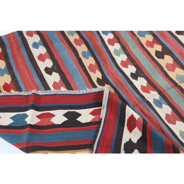Antique Shirvan Kazak Kilim – Caucasian Flatweave Late 19th Century 5' X 6' 1'' For Sale - Image 9 of 16
