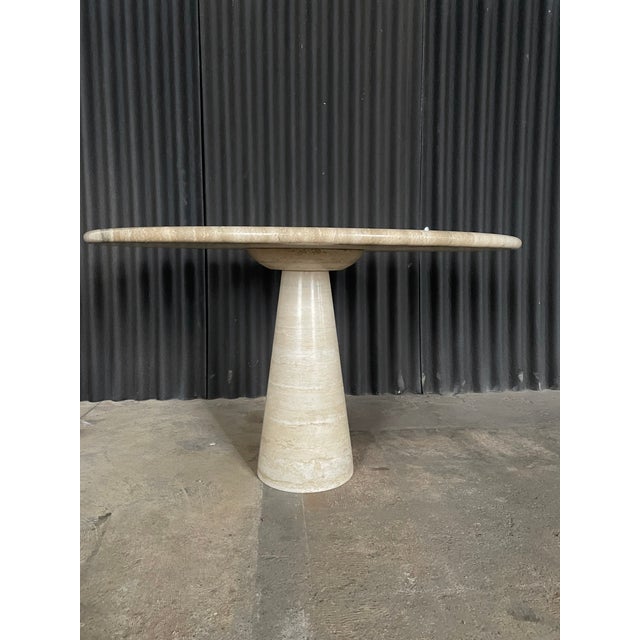 1970s Angelo Mangiarotti Attributed Travertine Dining Table For Sale - Image 5 of 11