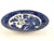 Antique blue and white transferware bowl featuring a detailed chinoiserie landscape with pagodas, trees, and birds. The...