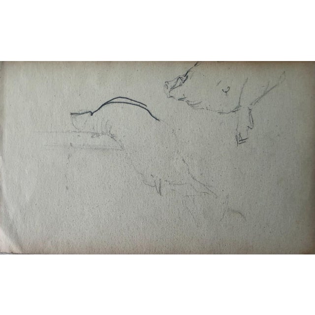 Heinrich Pforr, 4 Drawings on 2 Sheets Home Slaughter of a Pig, Pencil For Sale - Image 9 of 11